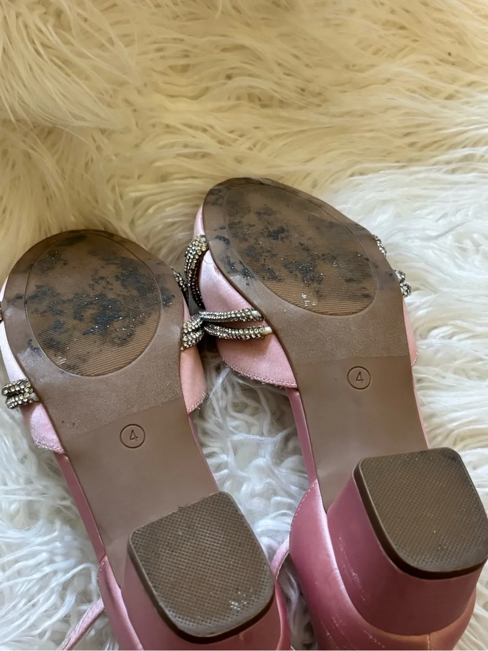 INC International Concepts Blush Pink Ankle-Strap Heels with Rhinestone Braid